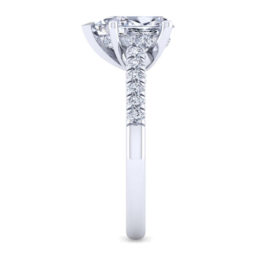 14K White Gold Pear Shape Diamond Engagement Ring