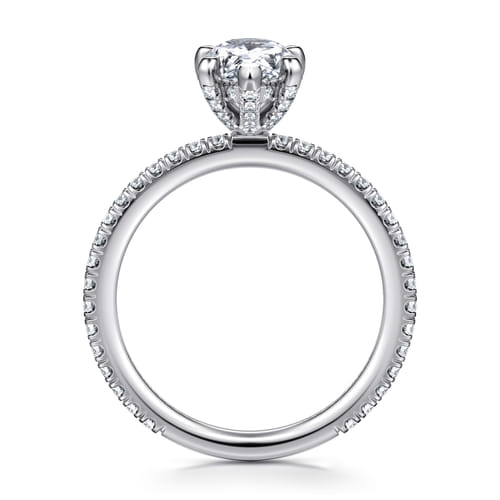 14K White Gold Pear Shape Diamond Engagement Ring