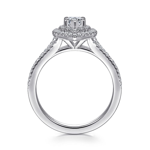 14K White Gold Pear Shape Diamond Engagement Ring