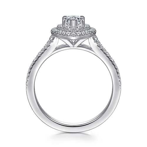 14K White Gold Pear Shape Diamond Engagement Ring