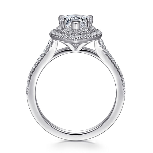 14K White Gold Pear Shape Diamond Engagement Ring