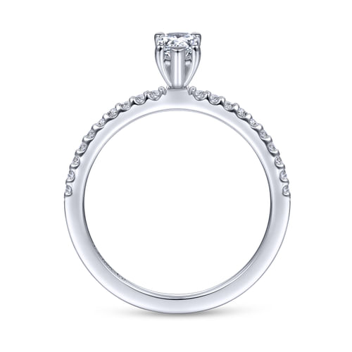 14K White Gold Pear Shape Diamond Engagement Ring