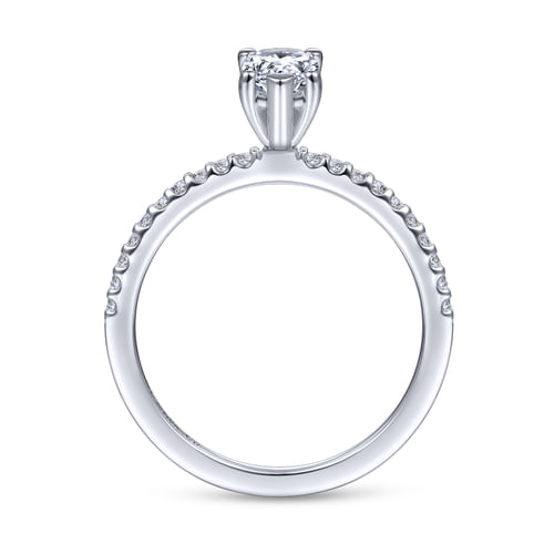 14K White Gold Pear Shape Diamond Engagement Ring