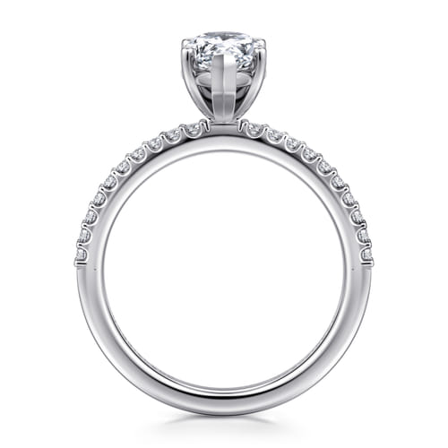 14K White Gold Pear Shape Diamond Engagement Ring