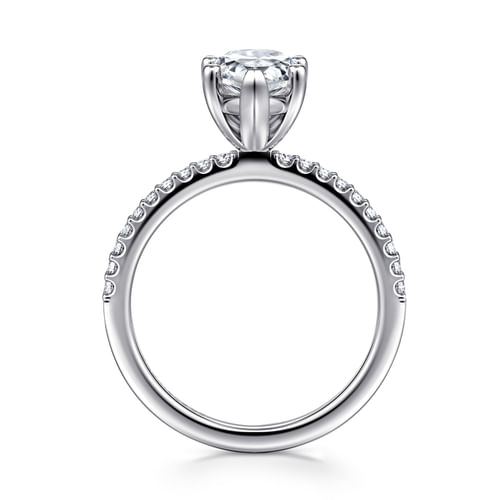14K White Gold Pear Shape Diamond Engagement Ring