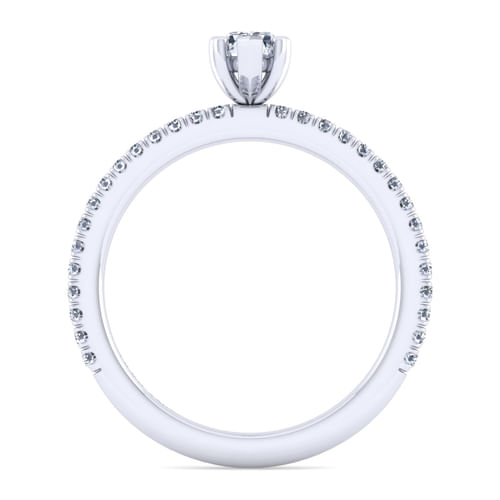 14K White Gold Pear Shape Diamond Engagement Ring
