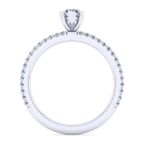 14K White Gold Pear Shape Diamond Engagement Ring