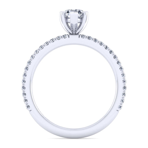 14K White Gold Pear Shape Diamond Engagement Ring