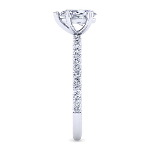 14K White Gold Pear Shape Diamond Engagement Ring