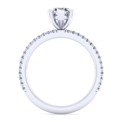 14K White Gold Pear Shape Diamond Engagement Ring