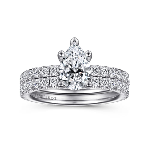 14K White Gold Pear Shape Diamond Engagement Ring 14K White Gold Pear Shape Diamond Engagement Ring
