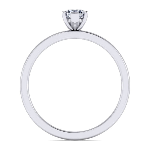 14K White Gold Pear Shape Diamond Engagement Ring