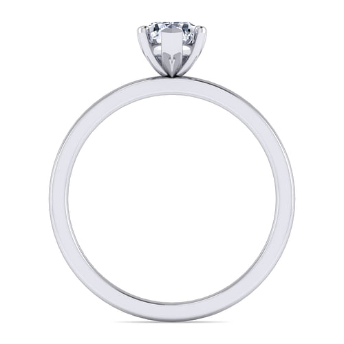 14K White Gold Pear Shape Diamond Engagement Ring