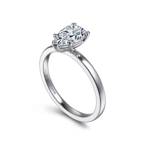 14K White Gold Pear Shape Diamond Engagement Ring