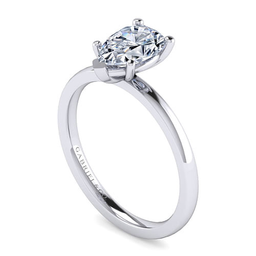 14K White Gold Pear Shape Diamond Engagement Ring