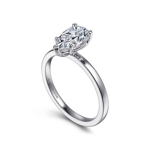 14K White Gold Pear Shape Diamond Engagement Ring