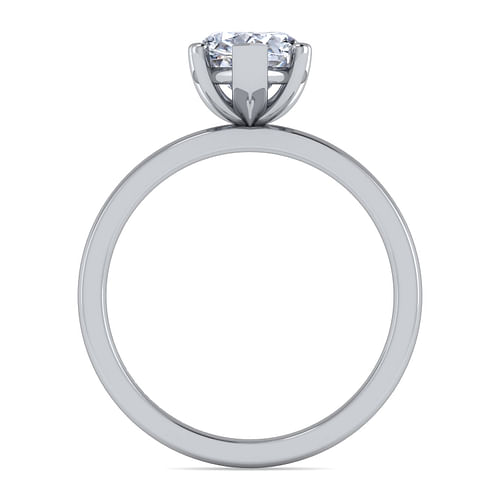 14K White Gold Pear Shape Diamond Engagement Ring