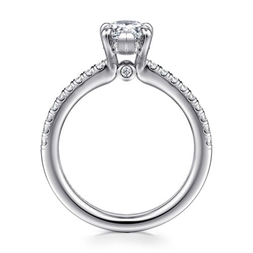 14K White Gold Pear Shape Diamond Engagement Ring