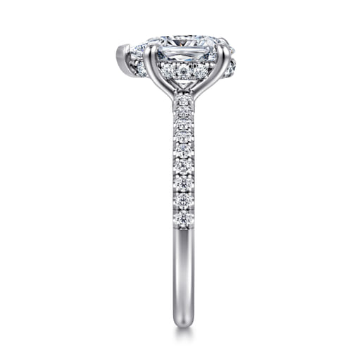 14K White Gold Pear Shape Diamond Engagement Ring