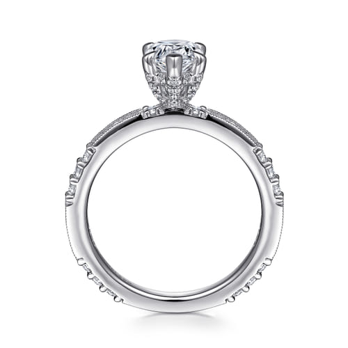 14K White Gold Pear Shape Diamond Engagement Ring