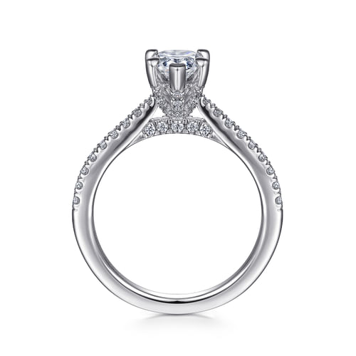 14K White Gold Pear Shape Diamond Engagement Ring