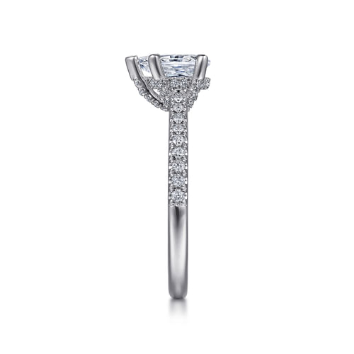 14K White Gold Pear Shape Diamond Engagement Ring