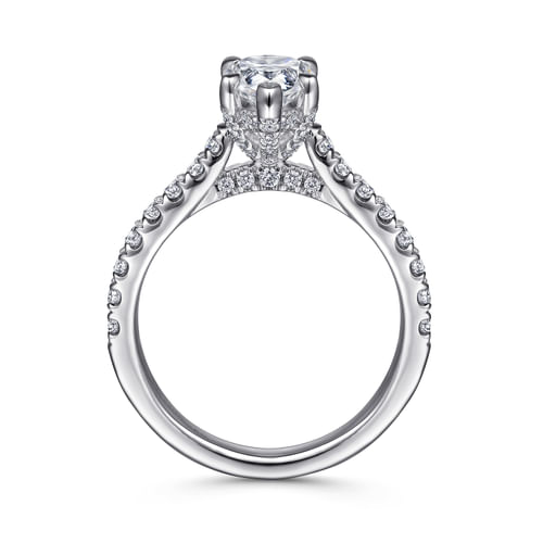 14K White Gold Pear Shape Diamond Engagement Ring