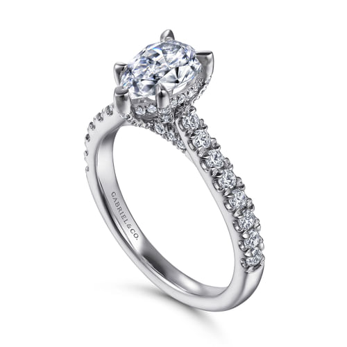 14K White Gold Pear Shape Diamond Engagement Ring