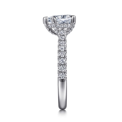 14K White Gold Pear Shape Diamond Engagement Ring