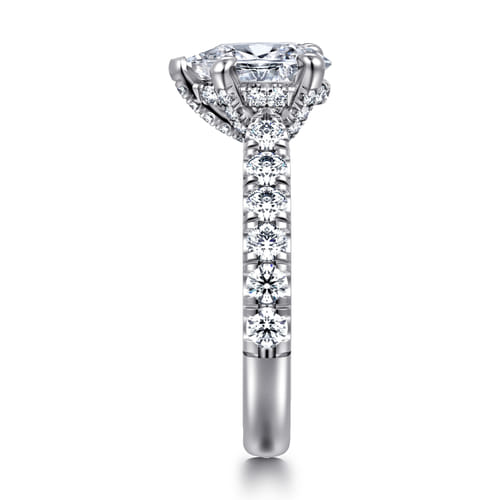 14K White Gold Pear Shape Diamond Engagement Ring