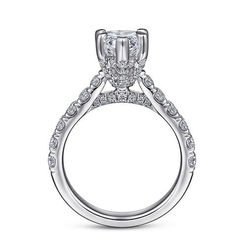 14K White Gold Pear Shape Diamond Engagement Ring