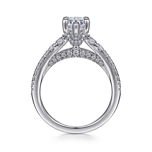 14K White Gold Pear Shape Diamond Engagement Ring