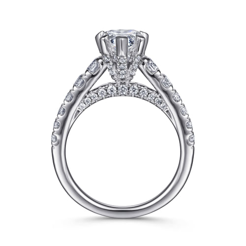 14K White Gold Pear Shape Diamond Engagement Ring