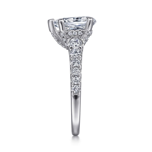 14K White Gold Pear Shape Diamond Engagement Ring