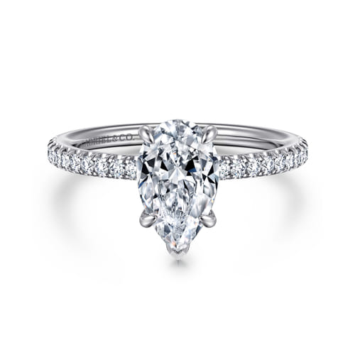 14K White Gold Pear Shape Diamond Engagement Ring 14K White Gold Pear Shape Diamond Engagement Ring