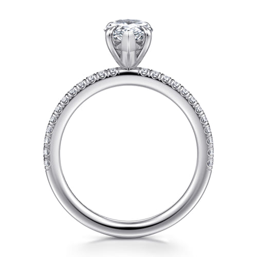 14K White Gold Pear Shape Diamond Engagement Ring 14K White Gold Pear Shape Diamond Engagement Ring