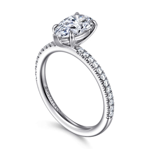 14K White Gold Pear Shape Diamond Engagement Ring 14K White Gold Pear Shape Diamond Engagement Ring