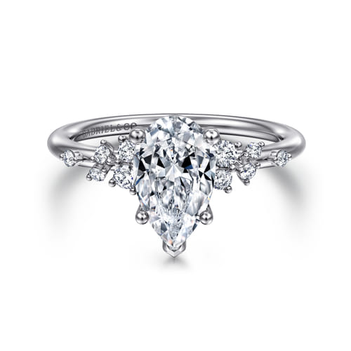 14K White Gold Pear Shape Diamond Engagement Ring 14K White Gold Pear Shape Diamond Engagement Ring