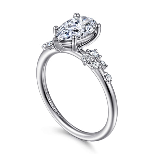 14K White Gold Pear Shape Diamond Engagement Ring 14K White Gold Pear Shape Diamond Engagement Ring