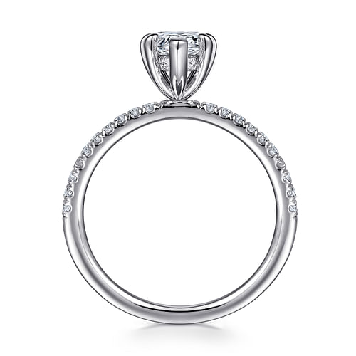 14K White Gold Pear Shape Diamond Engagement Ring
