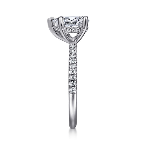 14K White Gold Pear Shape Diamond Engagement Ring