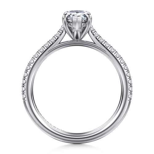 14K White Gold Pear Shape Diamond Engagement Ring