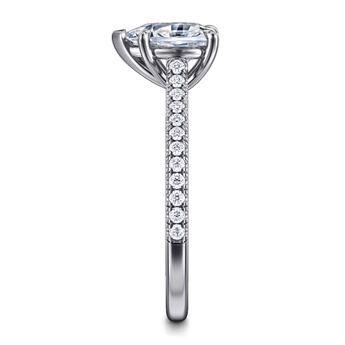 14K White Gold Pear Shape Diamond Engagement Ring