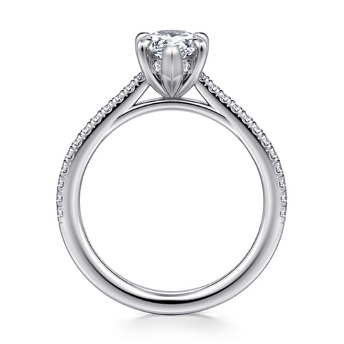 14K White Gold Pear Shape Diamond Engagement Ring