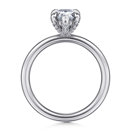14K White Gold Pear Shape Diamond Engagement Ring