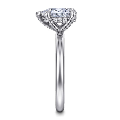 14K White Gold Pear Shape Diamond Engagement Ring