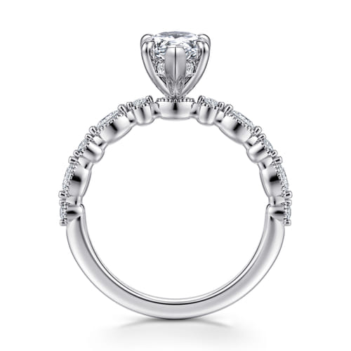 14K White Gold Pear Shape Diamond Engagement Ring