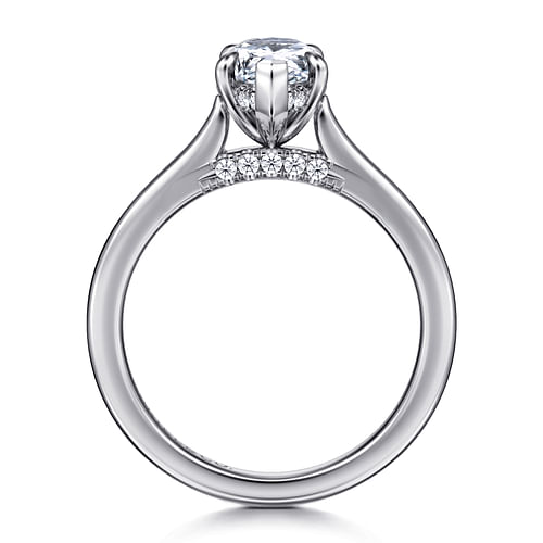 14K White Gold Pear Shape Diamond Engagement Ring