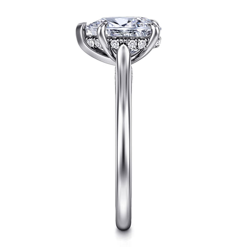 14K White Gold Pear Shape Diamond Engagement Ring