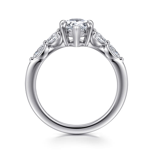 14K White Gold Pear Shape Diamond Engagement Ring